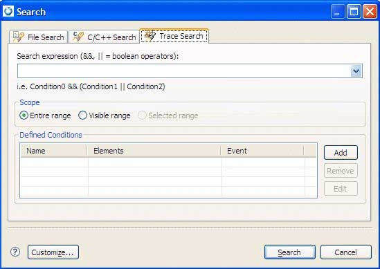 System Profiler: Search dialog