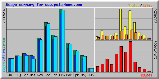 Usage summary for www.polarhome.com